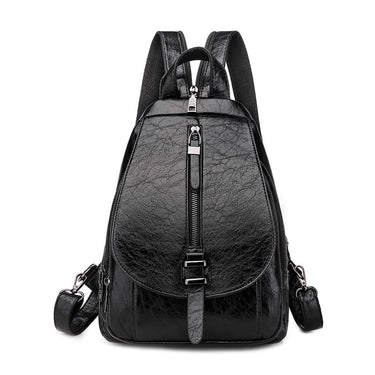 Mochila mujer negra cuero negro